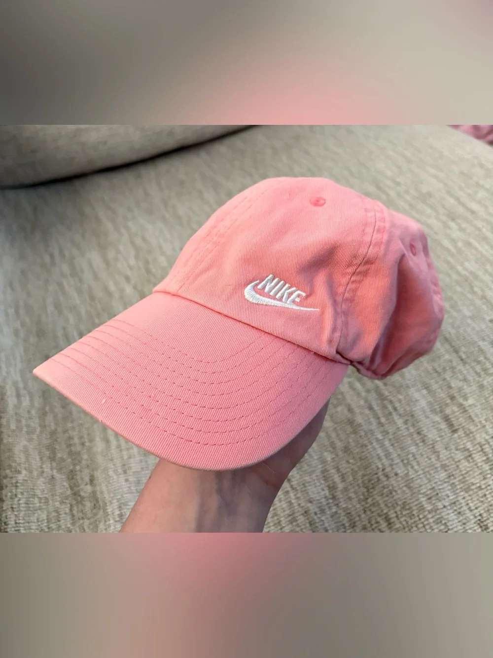 Nike Woman’s Coral Pink Logo Baseball Cap